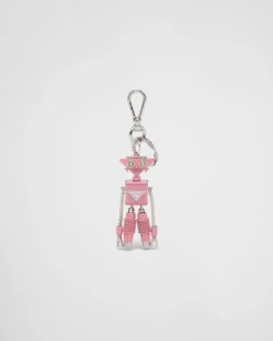 Mujer Prada ACCESORIOS TECNOLÓGICOS Y LLAVEROS^Llavero De Robot De Piel Saffiano