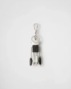 Mujer Prada ACCESORIOS TECNOLÓGICOS Y LLAVEROS^Llavero De Robot De Piel Saffiano