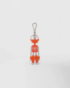 Hombre Prada ACCESORIOS TECNOLÓGICOS Y LLAVEROS^Llavero De Robot En Piel Saffiano