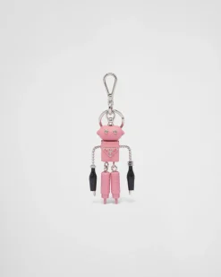 Hombre Prada ACCESORIOS TECNOLÓGICOS Y LLAVEROS^Llavero De Robot En Piel Saffiano