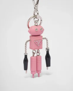 Hombre Prada ACCESORIOS TECNOLÓGICOS Y LLAVEROS^Llavero De Robot En Piel Saffiano