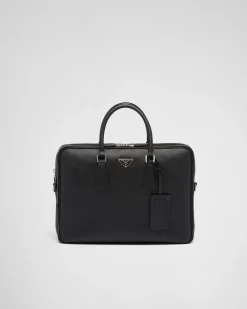 Mujer/Hombre Prada MALETAS|MALETAS^Maletín De Piel Saffiano
