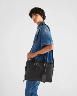 Mujer/Hombre Prada MALETAS|MALETAS^Maletín De Piel Saffiano