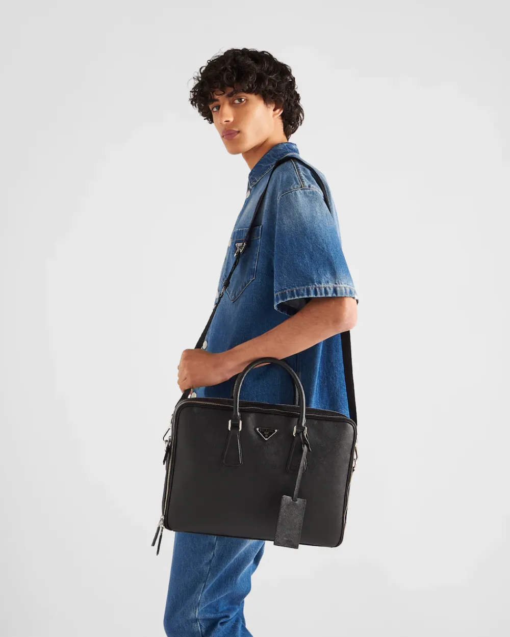 Mujer/Hombre Prada MALETAS|MALETAS^Maletín De Piel Saffiano