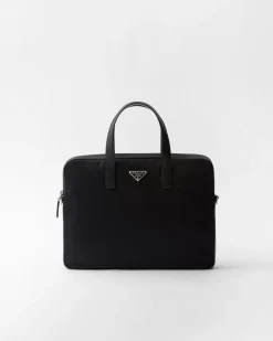 Mujer/Hombre Prada COLECCIÓN MASCULINA|MALETAS^Maletín De Re-nylon Y Piel Saffiano