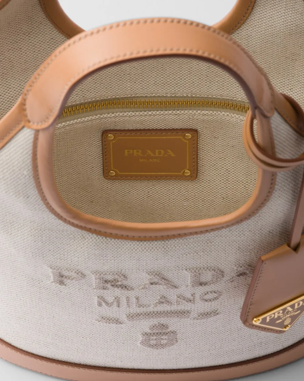 Mujer Prada PRADA SUMMER BAGS|BOLSOS DE HOMBRO^Minibolso De Mezcla De Lino Y Piel Con Hebilla