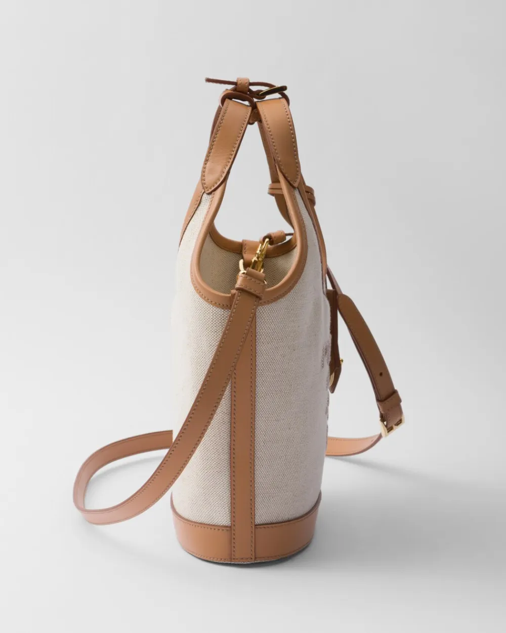 Mujer Prada PRADA SUMMER BAGS|BOLSOS DE HOMBRO^Minibolso De Mezcla De Lino Y Piel Con Hebilla