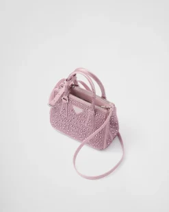 Mujer Prada BOLSOS CON ASA SUPERIOR|BOLSOS CON ASA SUPERIOR^Minibolso Galleria De Satén Y Cristales