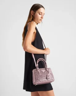 Mujer Prada BOLSOS CON ASA SUPERIOR|BOLSOS CON ASA SUPERIOR^Minibolso Galleria De Satén Y Cristales