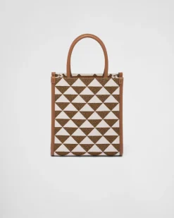 Mujer Prada BOLSOS CON ASA SUPERIOR|BOLSOS CON ASA SUPERIOR^Minibolso Symbole De Tela Bordada