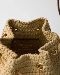 Mujer Prada PRADA SUMMER BAGS|BOLSOS DE HOMBRO^Minibolso Saco De Croché Y Piel