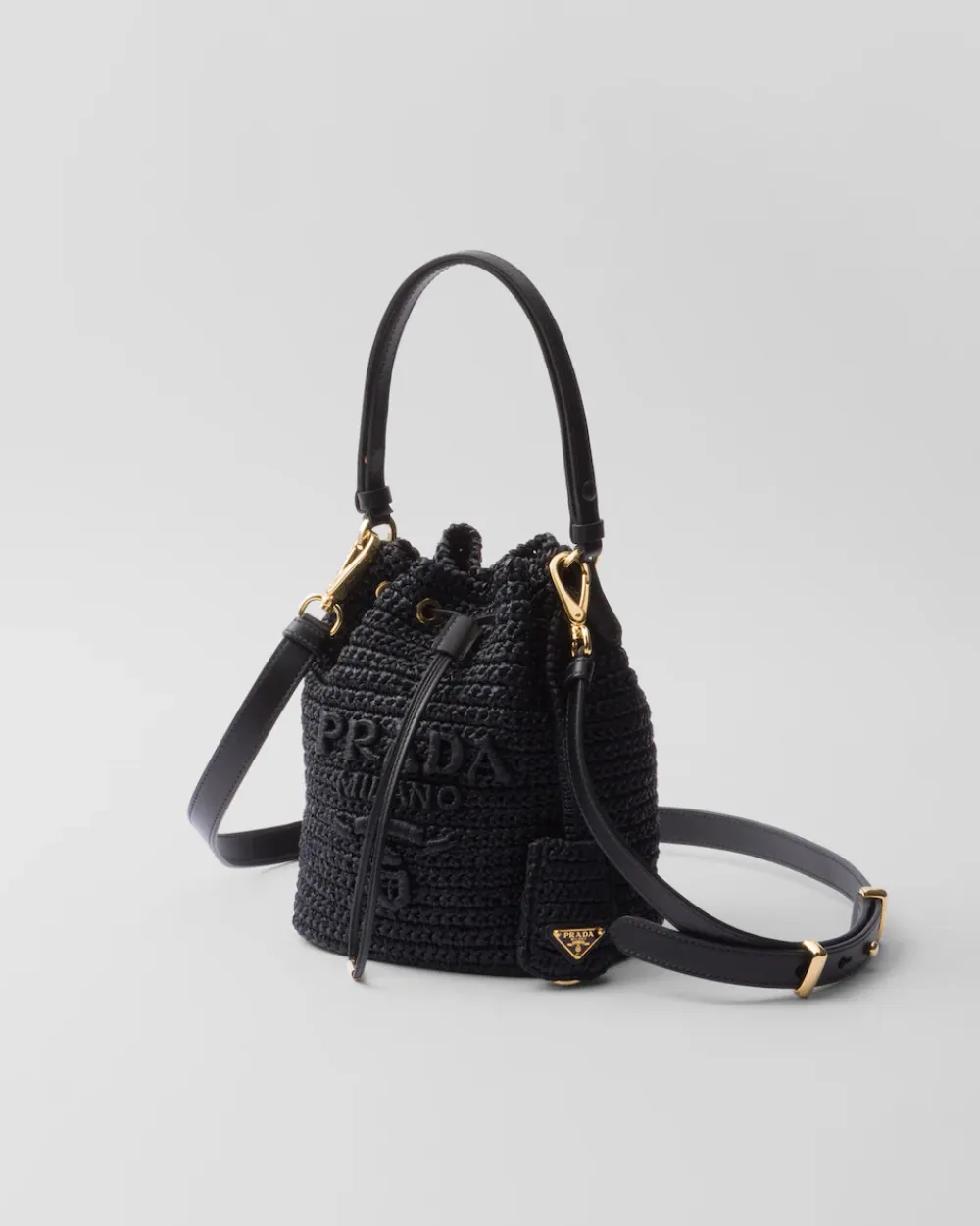 Mujer Prada PRADA SUMMER BAGS|BOLSOS DE HOMBRO^Minibolso Saco De Croché Y Piel