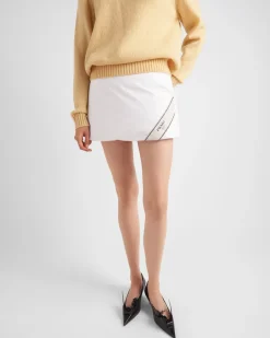 Mujer Prada FALDAS^Minifalda De Algodón Acolchada