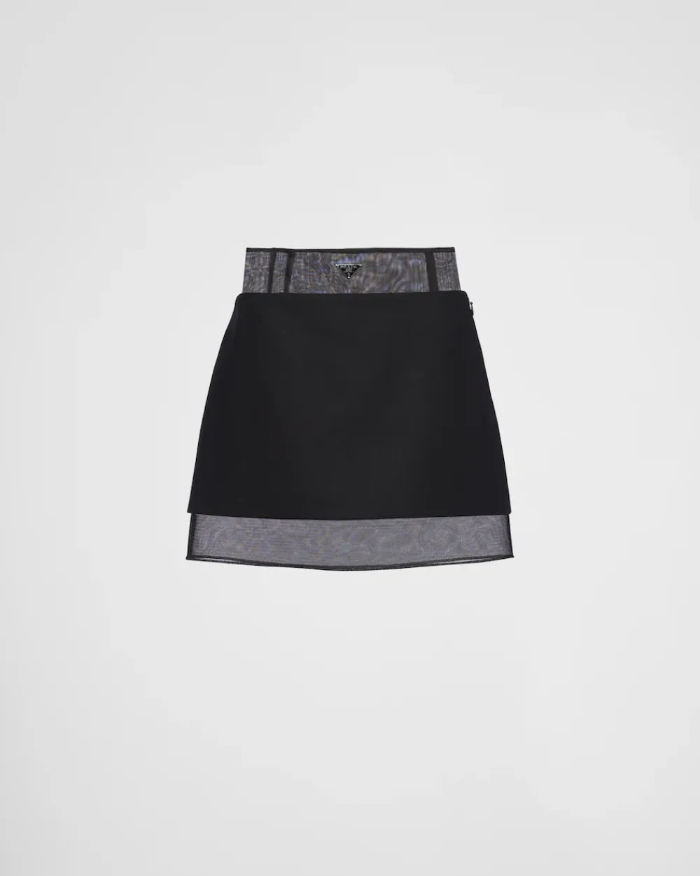 Mujer Prada FALDAS^Minifalda De Tejido Jaspeado Con Miriñaque