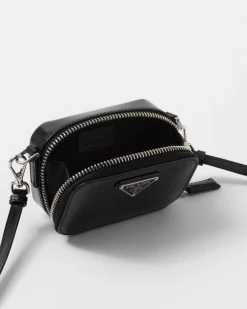 Hombre Prada ACCESORIOS TECNOLÓGICOS Y LLAVEROS^Minipouch De Piel Cepillada Con Bandolera
