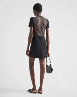 Mujer Prada VESTIDOS^Minivestido De Cady Y Encaje