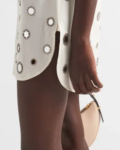 Mujer Prada VESTIDOS^Minivestido De Popelín Con Bordado