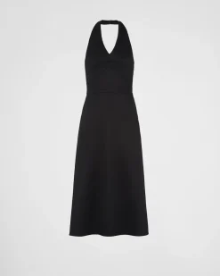 Mujer Prada VESTIDOS^Minivestido Halter De Tejido Doble De Cachemir