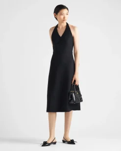 Mujer Prada VESTIDOS^Minivestido Halter De Tejido Doble De Cachemir