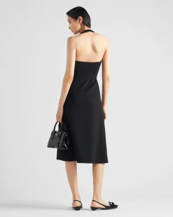 Mujer Prada VESTIDOS^Minivestido Halter De Tejido Doble De Cachemir