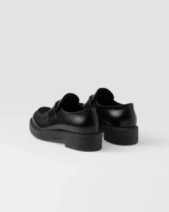 Mujer Prada MOCASINES^Mocasines Chocolate De Piel Cepillada