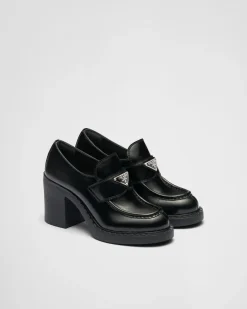 Mujer Prada MOCASINES^Mocasines Chocolate De Piel Cepillada