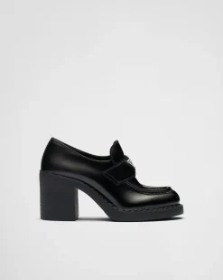 Mujer Prada MOCASINES^Mocasines Chocolate De Piel Cepillada