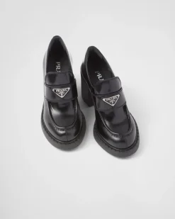 Mujer Prada MOCASINES^Mocasines Chocolate De Piel Cepillada