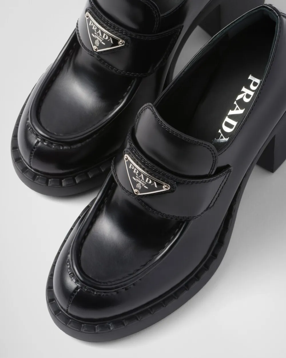 Mujer Prada MOCASINES^Mocasines Chocolate De Piel Cepillada