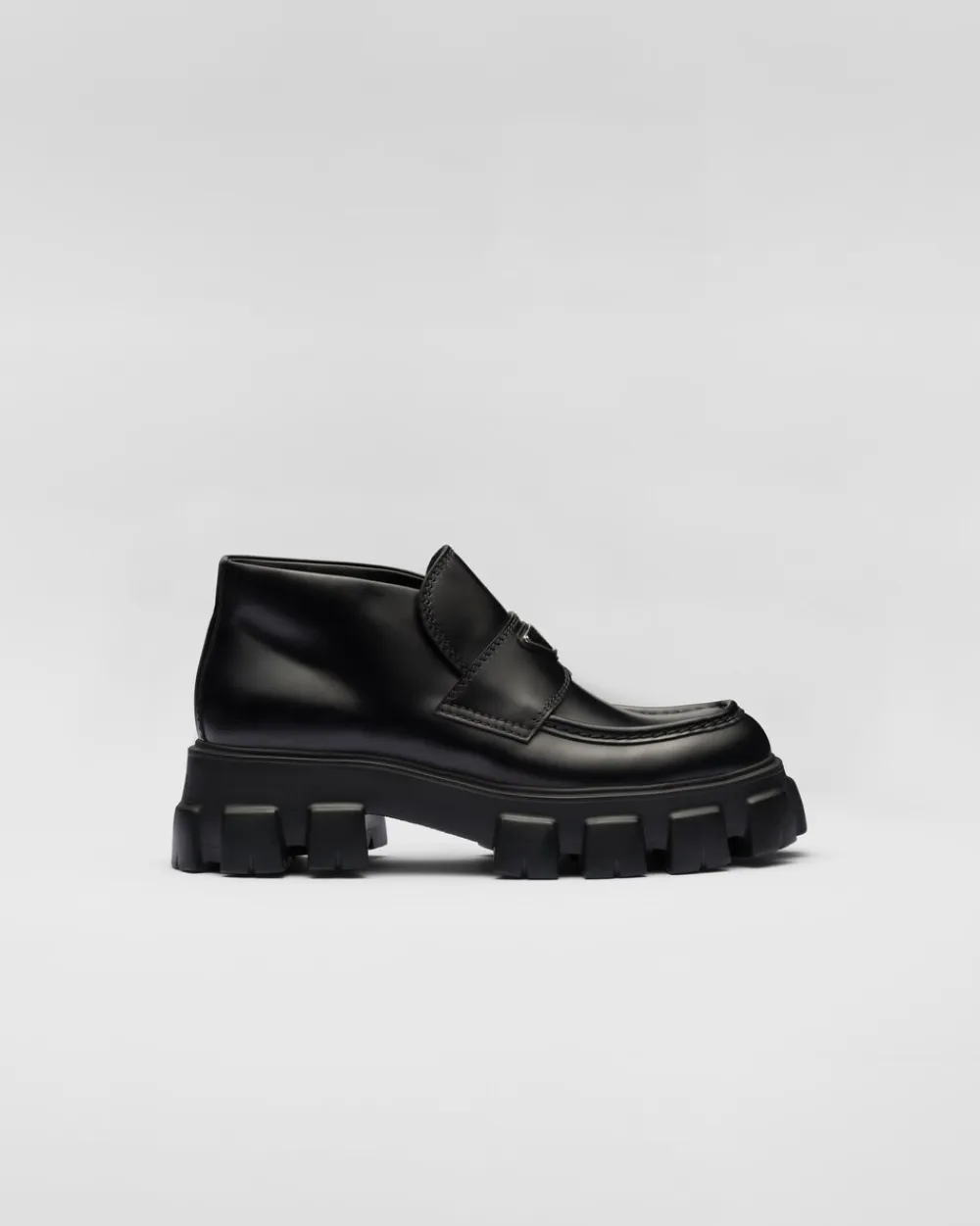 Hombre Prada BOTAS^Mocasines Monolith De Charol Con Plataforma