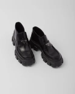 Hombre Prada BOTAS^Mocasines Monolith De Charol Con Plataforma