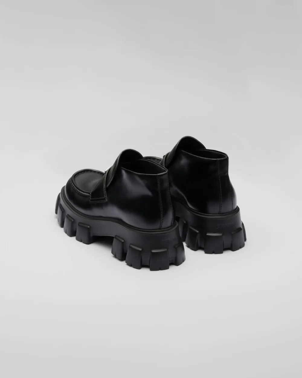 Hombre Prada BOTAS^Mocasines Monolith De Charol Con Plataforma