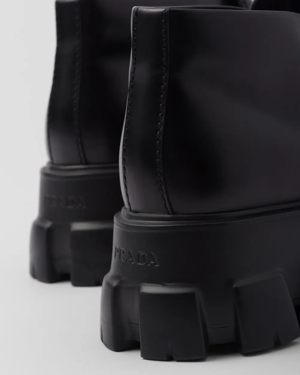 Hombre Prada BOTAS^Mocasines Monolith De Charol Con Plataforma