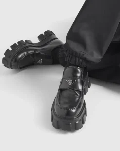 Hombre Prada MOCASINES^Mocasines Monolith En Piel Cepillada