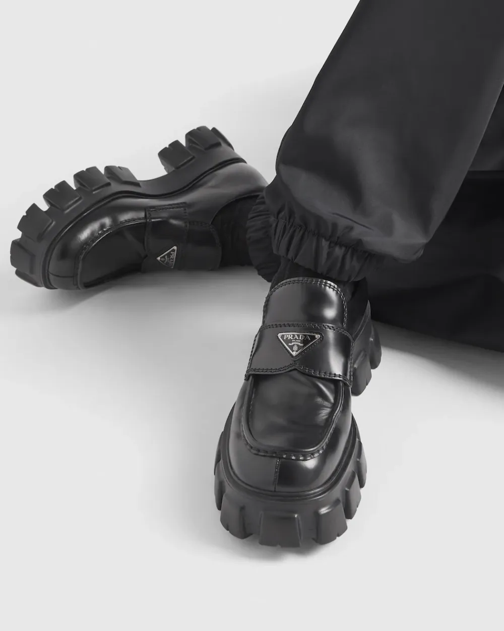 Hombre Prada MOCASINES^Mocasines Monolith En Piel Cepillada