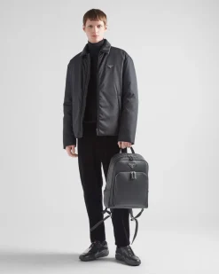 Hombre Prada MOCHILAS Y RIÑONERAS^Mochila De Piel Saffiano