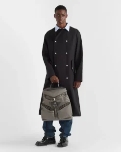 Hombre Prada COLECCIÓN MASCULINA|MOCHILAS Y RIÑONERAS^Mochila De Piel Y Re-nylon