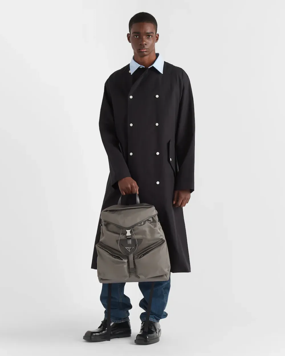 Hombre Prada COLECCIÓN MASCULINA|MOCHILAS Y RIÑONERAS^Mochila De Piel Y Re-nylon