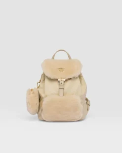 Mujer Prada MOCHILAS Y RIÑONERAS|MOCHILAS Y RIÑONERAS^Mochila De Re-nylon Y Borreguillo