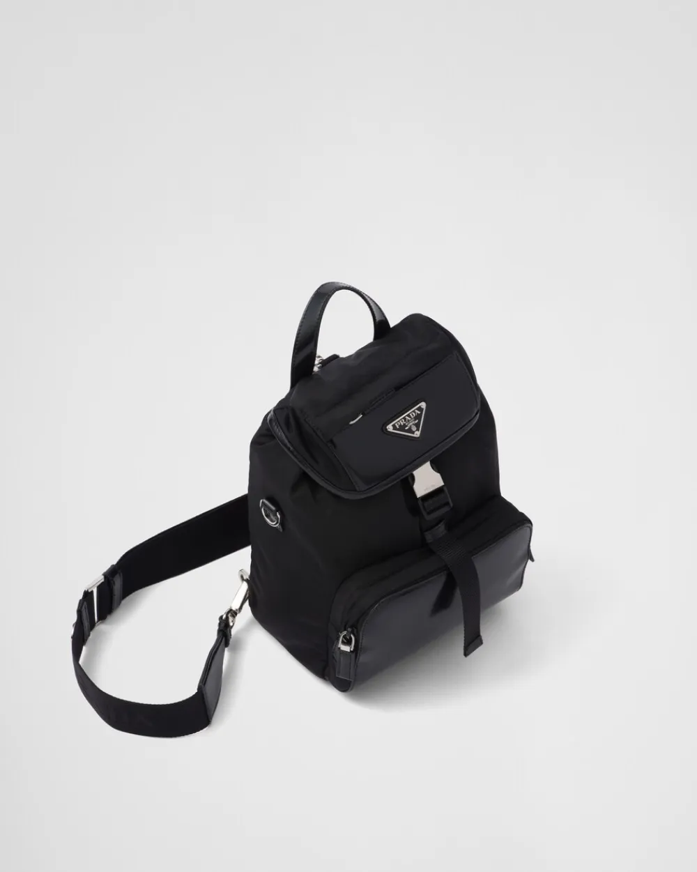 Hombre Prada MOCHILAS Y RIÑONERAS^Mochila De Re-nylon Y Piel Cepillada