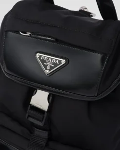 Hombre Prada MOCHILAS Y RIÑONERAS^Mochila De Re-nylon Y Piel Cepillada