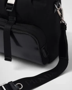 Hombre Prada MOCHILAS Y RIÑONERAS^Mochila De Re-nylon Y Piel Cepillada