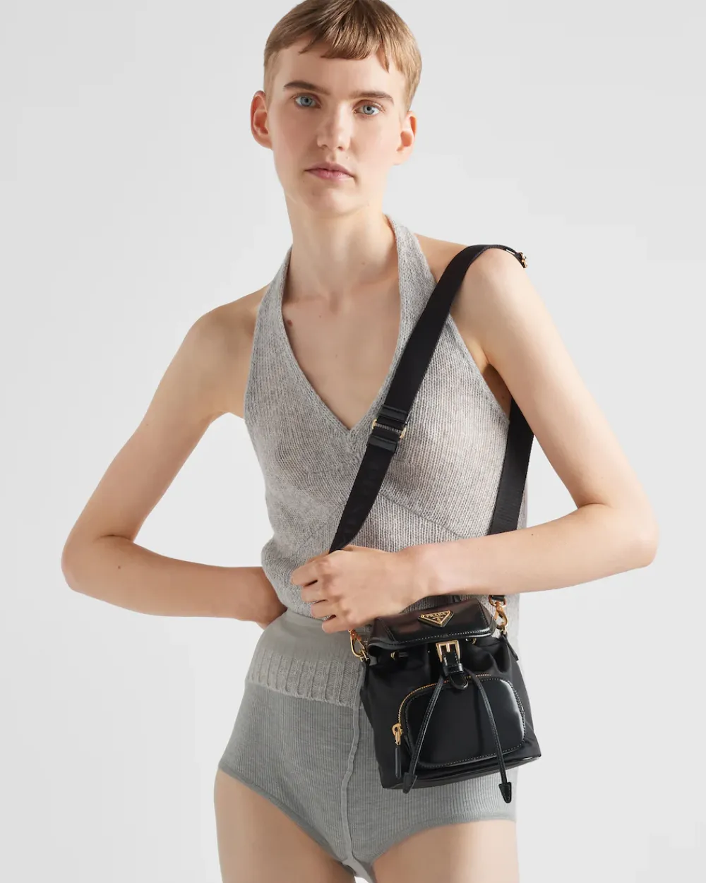 Mujer Prada MOCHILAS Y RIÑONERAS|MOCHILAS Y RIÑONERAS^Mochila De Re-nylon Y Piel Cepillada