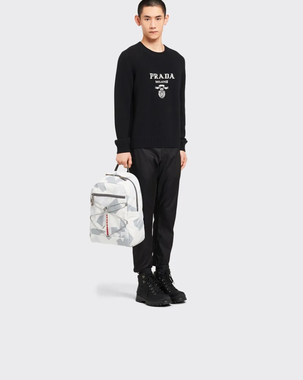 Hombre Prada BOLSOS Y ACCESORIOS^Mochila De Tejido Técnico Estampado