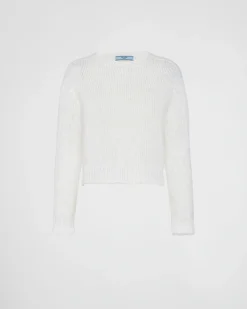 Mujer Prada TEJIDOS DE PUNTO^Mohair Crew-neck Sweater