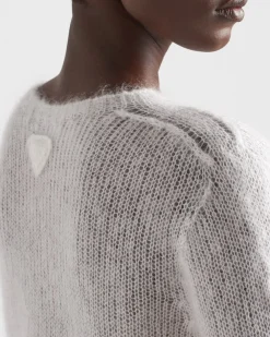 Mujer Prada TEJIDOS DE PUNTO^Mohair Crew-neck Sweater