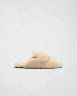 Mujer Prada PANTUFLAS Y CHINELAS^Mules De Borreguillo