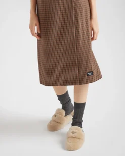 Mujer Prada PANTUFLAS Y CHINELAS^Mules De Borreguillo