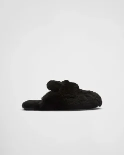 Mujer Prada PANTUFLAS Y CHINELAS^Mules De Borreguillo