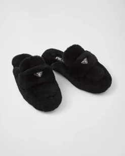Mujer Prada PANTUFLAS Y CHINELAS^Mules De Borreguillo
